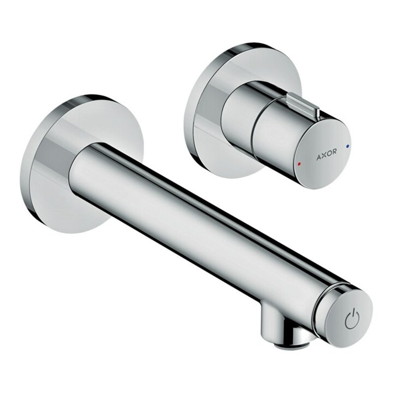 hansgrohe Fertigset Axor Uno Select UP-Waschtisch-Einhebelmischer, m Ausl. 158mm, Edelstahl-Optik