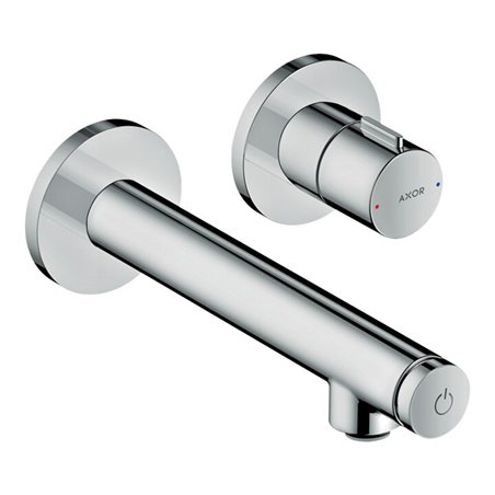 hansgrohe Fertigset Axor Uno Select UP-Waschtisch-Einhebelmischer, m Ausl. 158mm, Edelstahl-Optik