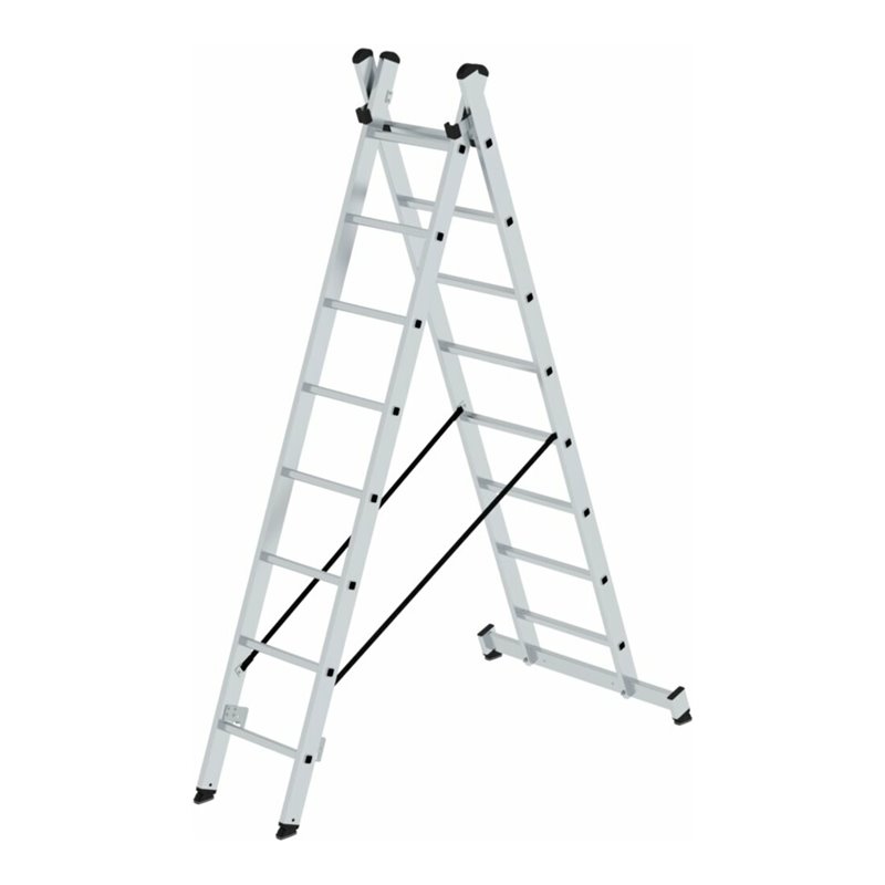 MUNK Aluminium-Mehrzweckleiter zweiteilig mit nivello ® -Traverse