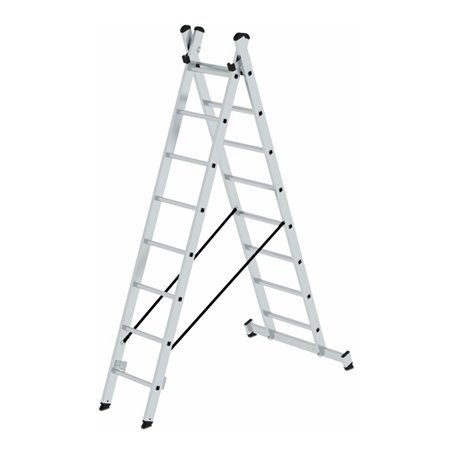 MUNK Aluminium-Mehrzweckleiter zweiteilig mit nivello ® -Traverse