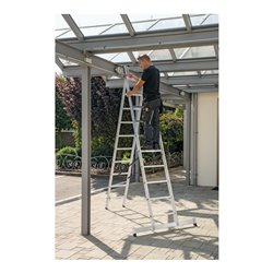 MUNK Aluminium-Mehrzweckleiter zweiteilig mit nivello ® -Traverse