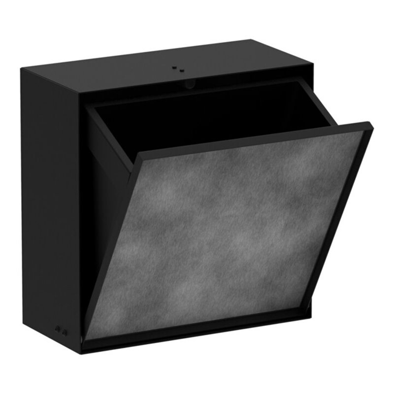 hansgrohe XtraStoris Rock EB-Abfalleimer 300x300x140mm, m befl. Tür, mattschwarz