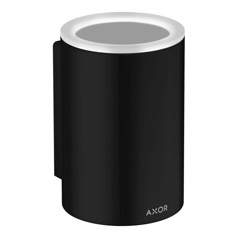 hansgrohe Zahnputzbecher Axor Universal Circular d 76x114mm, Wandmontage, mattschwarz