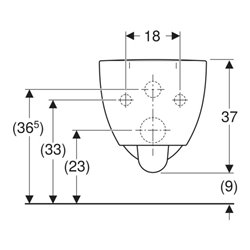 Geberit Wand-WC, Tiefspüler Renova Comfort we., 6 l, erh., geschl. Form, rimfree