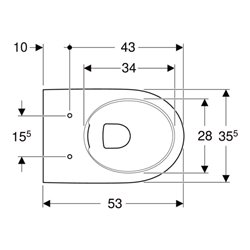 Geberit Wand-WC, Tiefspüler Renova Comfort we., 6 l, erh., geschl. Form, rimfree