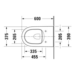 Duravit Stand-WC, Tiefspüler Qatego 39x60cm, 4,5 l, Rimless, weiß Hochglanz