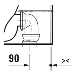Duravit Stand-WC, Tiefspüler Qatego 39x60cm, 4,5 l, Rimless, weiß Hochglanz