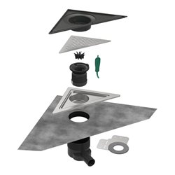 hansgrohe Komplettset Punkta.RainDrain Corn. 240x240mm BST