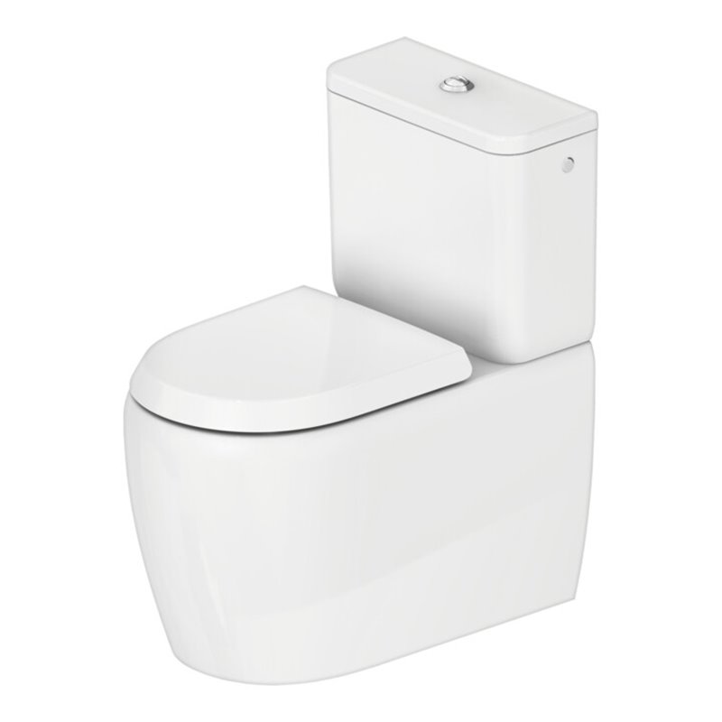 Duravit Stand-WC-Kombi, Tiefspüler Qatego 39x60cm, 6 l, Rimless, weiß Hochglanz