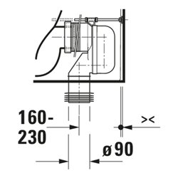 Duravit Stand-WC-Kombi, Tiefspüler Qatego 39x60cm, 6 l, Rimless, weiß Hochglanz