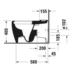 Duravit Stand-WC-Kombi, Tiefspüler Qatego 39x60cm, 6 l, Rimless, weiß Hochglanz