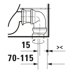 Duravit Stand-WC-Kombi, Tiefspüler Qatego 39x60cm, 6 l, Rimless, weiß Hochglanz