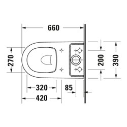 Duravit Stand-WC-Kombi, Tiefspüler Qatego 39x60cm, 6 l, Rimless, weiß Hochglanz