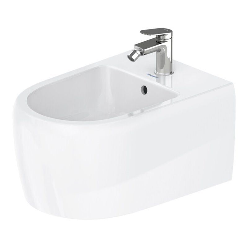 Duravit Wand Bidet Qatego 38,5x57cm, m HL, ÜL, Hahnloch, we hgl