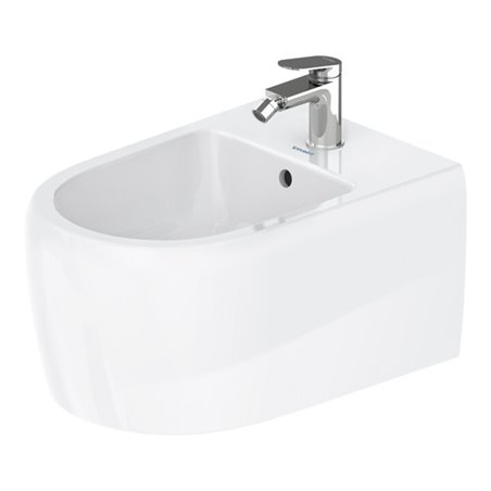 Duravit Wand Bidet Qatego 38,5x57cm, m HL, ÜL, Hahnloch, we hgl