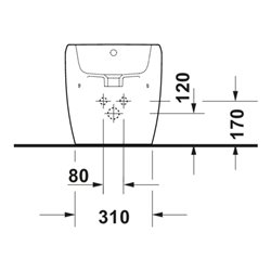 Duravit Stand Bidet Qatego 39x60cm, m Hahnl., ÜL, Hahnloch, we hgl