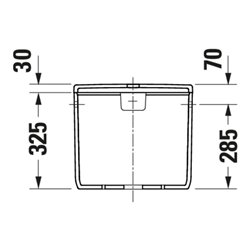 Duravit Spülkasten Qatego 40x18cm, 6/3 l, Anschl. re/li, we hgl