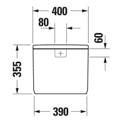 Duravit Spülkasten Qatego 40x18cm, 6/3 l, Anschl. re/li, we hgl