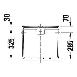 Duravit Spülkasten Qatego 40x18cm, 6/3 l, Anschl. unt li, we hgl