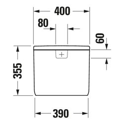 Duravit Spülkasten Qatego 40x18cm, 4,5/3 l, Anschl. unt li, we hgl