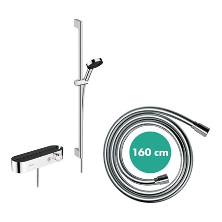 hansgrohe Brausesyst Pulsify Select 105 959mm BrSt, chr, Relaxat, m Thermostat, 3jet