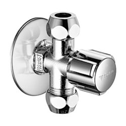 Schell Eckventil COMFORT G 1/2 AGxG 3/8 AG, m 2 Abg., verchromt