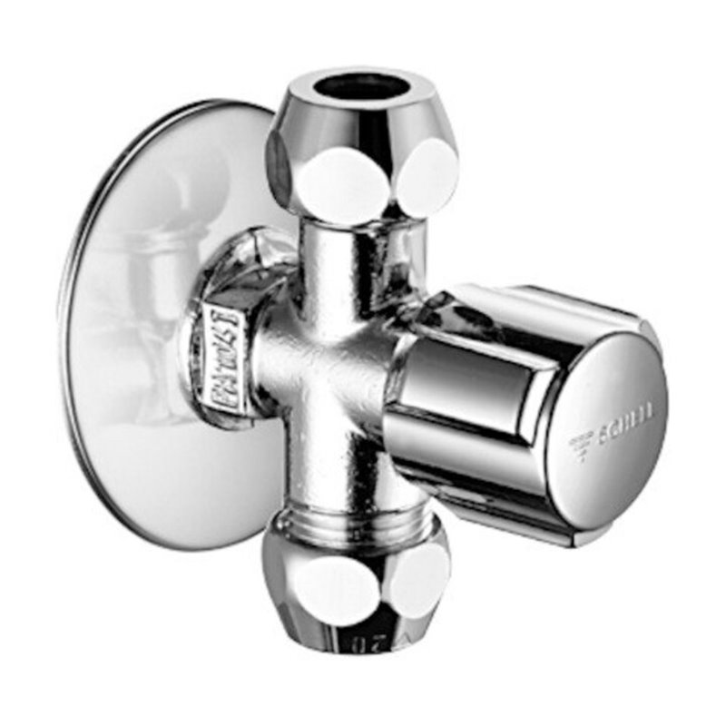 Schell Eckventil COMFORT G 1/2 AGxG 3/8 AG, m 2 Abg., verchromt