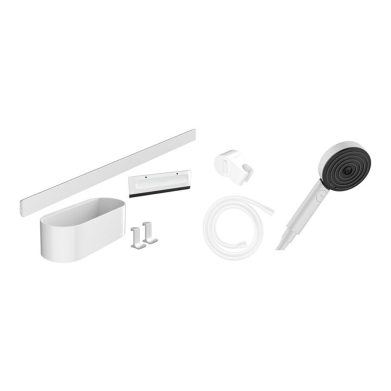 hansgrohe Handbrause Set WallStoris 105 3jet Eco, o TH, m BrSt, Ac-Se, m.-we