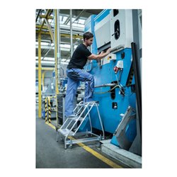 MUNK Aluminium-Arbeitspodest einseitig begehbar: Aluminium geriffelt