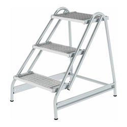 MUNK Aluminium-Arbeitspodest einseitig begehbar: Stahl-Gitterrost