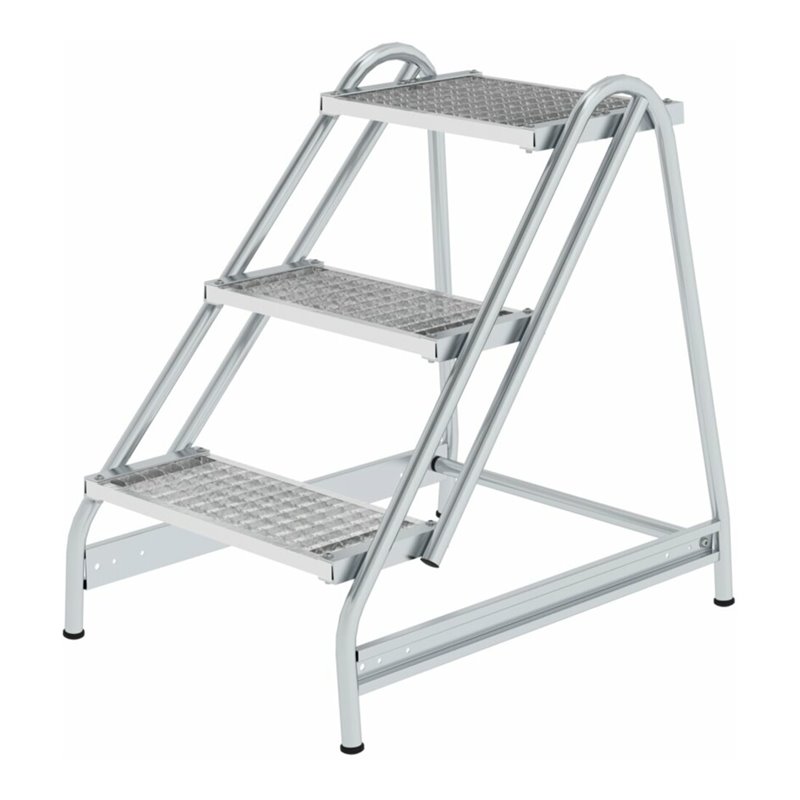 MUNK Aluminium-Arbeitspodest einseitig begehbar: Stahl-Gitterrost