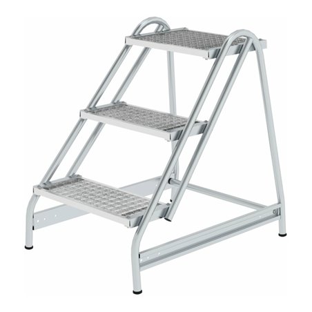 MUNK Aluminium-Arbeitspodest einseitig begehbar: Stahl-Gitterrost