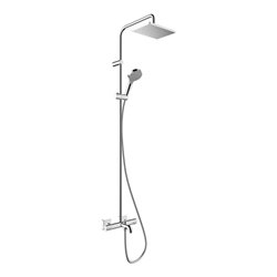 hansgrohe Showerpipe 230 Vernis Shape mit Wannenthermostat, 1jet, chrom