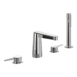 V&B Vierloch-Wannenrandarmatur Conum mit Handbrause, chrom