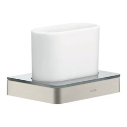 hansgrohe Zahnglas Axor universal Glas, Wandmontage, Edelstahl-Optik