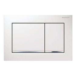 Geberit Abdeckplatte Omega 20 Pl/T we., Streif. hgl-vc, f 2-Mg-Spül.
