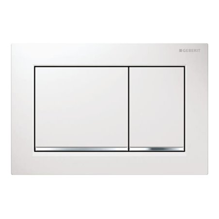 Geberit Abdeckplatte Omega 20 Pl/T we., Streif. hgl-vc, f 2-Mg-Spül.