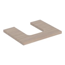 Geberit Waschtisch-Platte One 60x3x47cm, Eiche/Mela Holz, Ausschn mit.