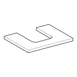 Geberit Waschtisch-Platte One 60x3x47cm, Eiche/Mela Holz, Ausschn mit.