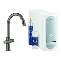 Grohe Spültisch-Einhebelmischer Blue Home hd graph. geb., C-Auslauf-Starter Kit
