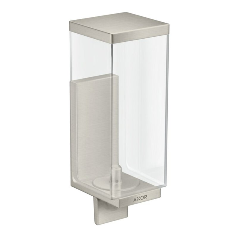 hansgrohe Lotionssp Axor Uni Rectangular Glas, Wandmontage, Edelstahl-Optik