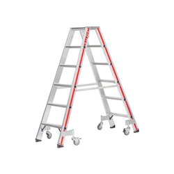 Hymer Stufenstehleiter mit Rollen, beidseitig begehbar