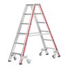 Hymer Stufenstehleiter mit Rollen, beidseitig begehbar