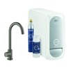 Grohe Spültisch-Einhebelmischer Blue Home hd graphite gebürstet, Mono-Starter Kit