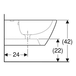 Geberit Wand-Bidet Smyle Square weiß, geschlossene Form, mit Überlauf