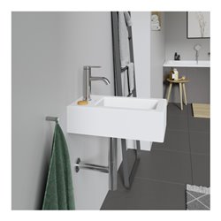 Duravit Handwaschbecken Vero 25x45cm, m HL, ÜL, Hahnlochbank, weiß