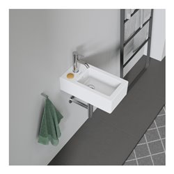 Duravit Handwaschbecken Vero 25x45cm, m HL, ÜL, Hahnlochbank, weiß