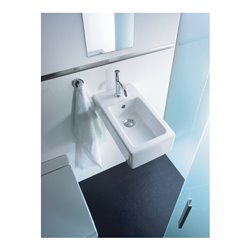 Duravit Handwaschbecken Vero 25x45cm, m HL, ÜL, Hahnlochbank, weiß
