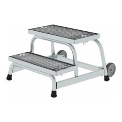 MUNK Aluminium-Arbeitspodest fahrbar: Stahl-Gitterrost