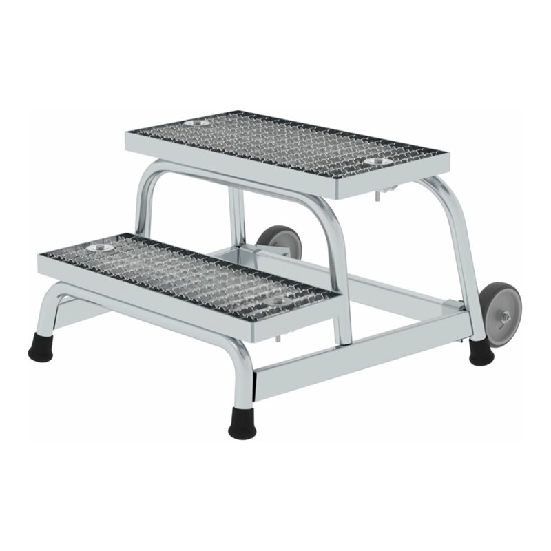 MUNK Aluminium-Arbeitspodest fahrbar: Stahl-Gitterrost